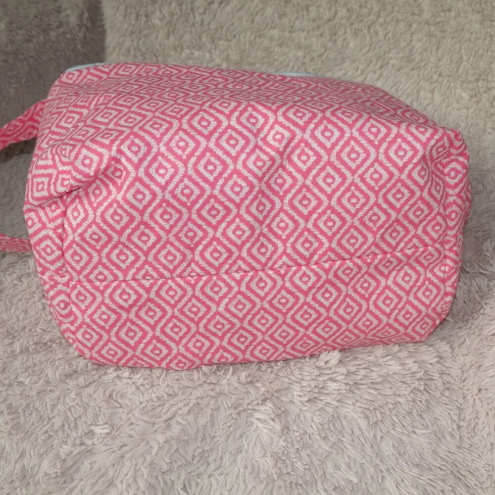 Girls Handmade Pink Rainbow Unicorn Storage Bin Basket Bag with Handles